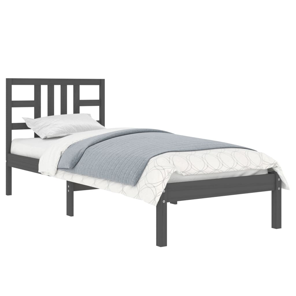 vidaXL Estrutura de cama solteiro 90x190 cm madeira maciça preto