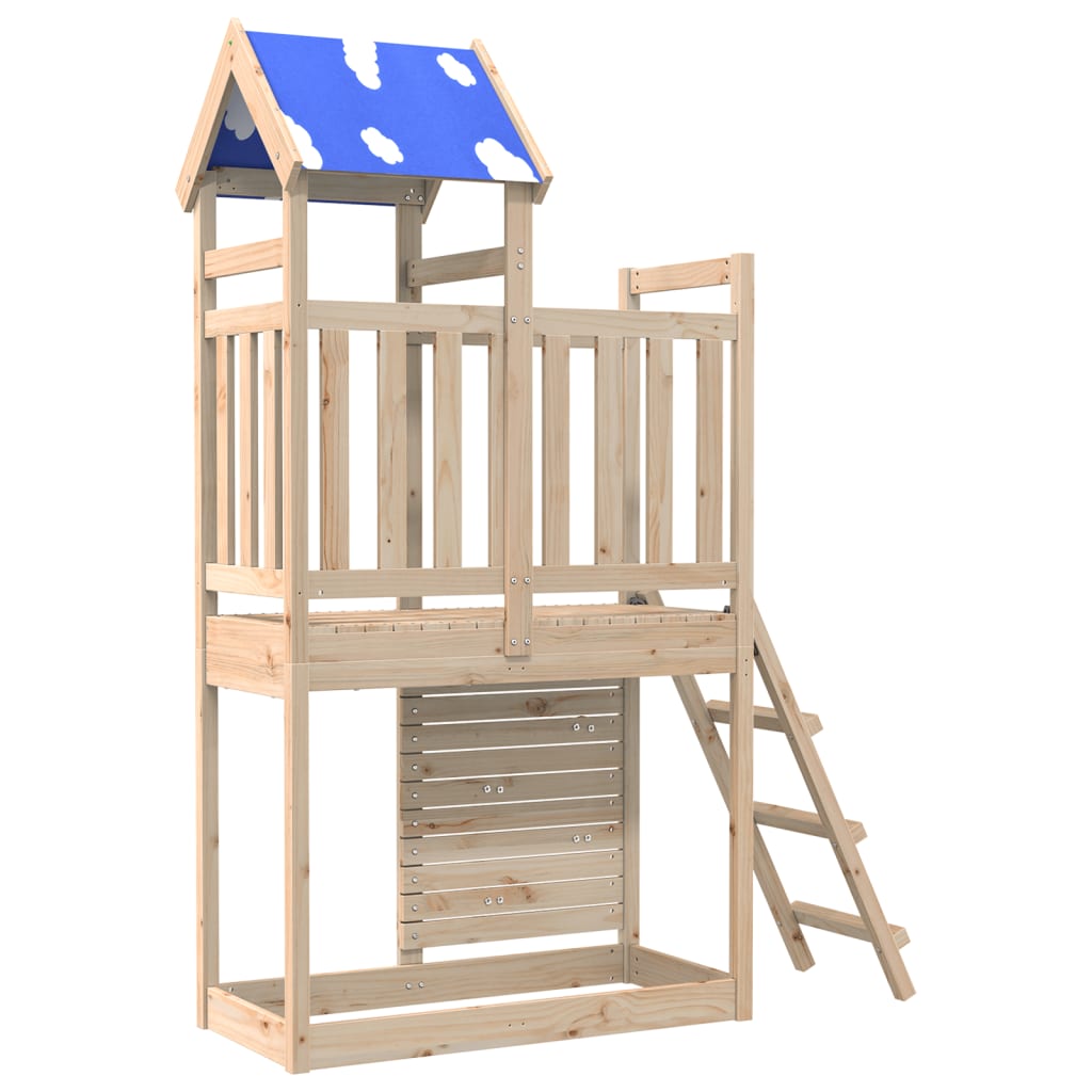 vidaXL Torre de brincar + parede escalar 110,5x52,5x215cm pinho maciço