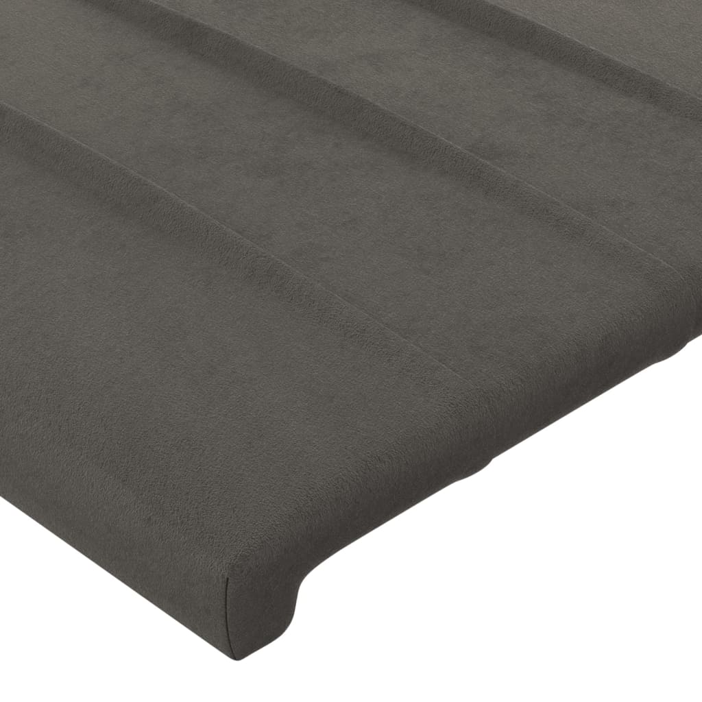 vidaXL Estrutura de cama c/ cabeceira 160x200cm veludo cinzento-escuro