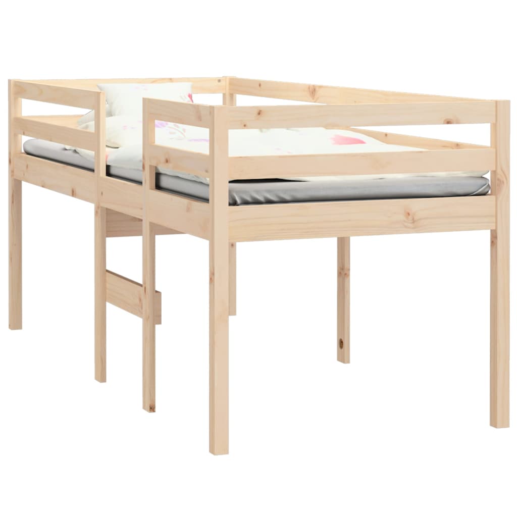 vidaXL Cama alta 90x190 cm madeira de pinho maciça