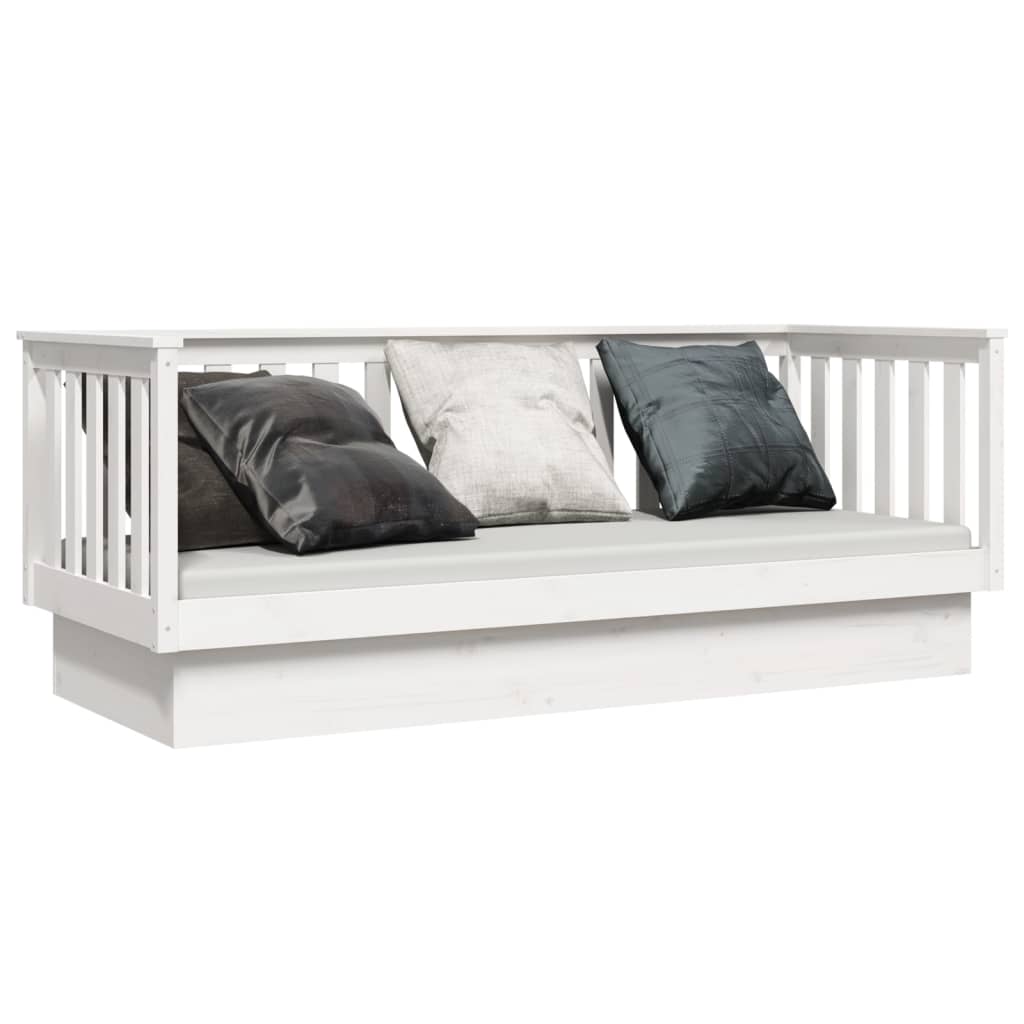 vidaXL Sofá-cama sem colchão 90x190 cm madeira de pinho maciça branco