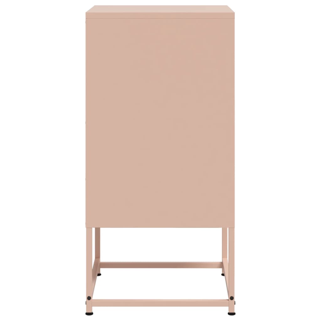 vidaXL Mesa de cabeceira 36x39x78 cm aço rosa