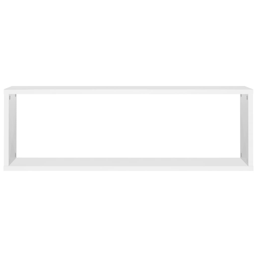 vidaXL Estantes parede cúbicas 2pcs deriv. madeira 80x15x26,5cm branco