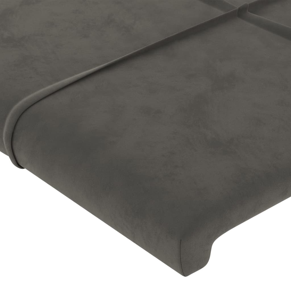 vidaXL Cabeceira cama c/ abas veludo 163x23x118/128 cm cinzento-escuro