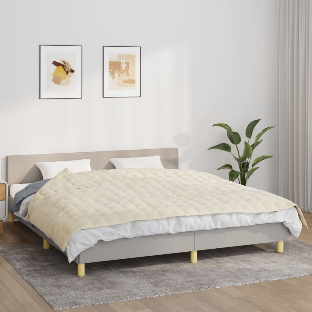 vidaXL Manta pesada 7 kg 155x220 cm tecido creme-claro