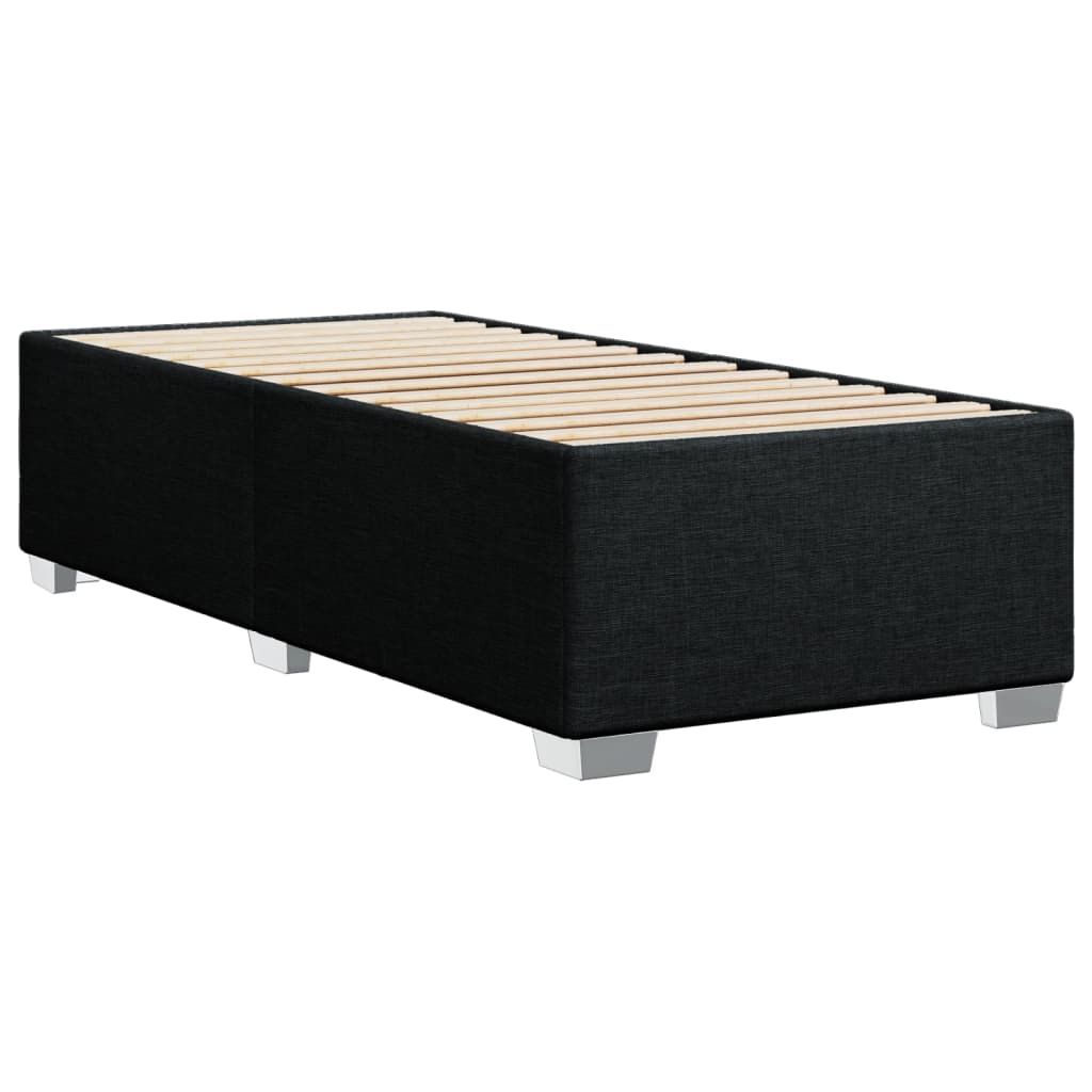 vidaXL Cama com molas/colchão 90x190 cm tecido preto