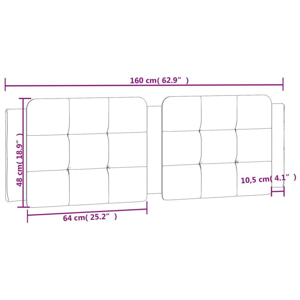 vidaXL Almofadão de cabeceira 160 cm couro artificial preto