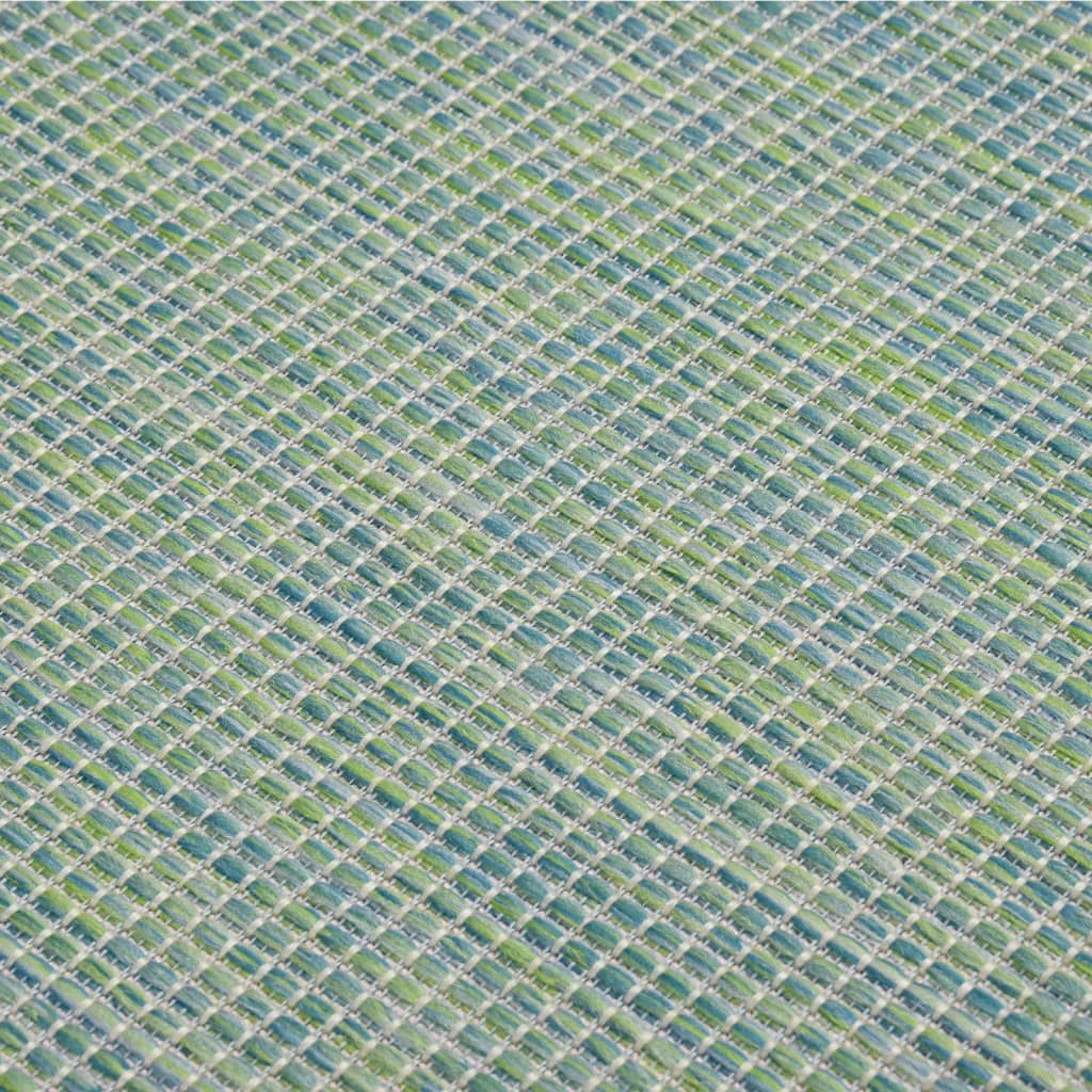 vidaXL Tapete de tecido plano para exterior 140x200 cm turquesa