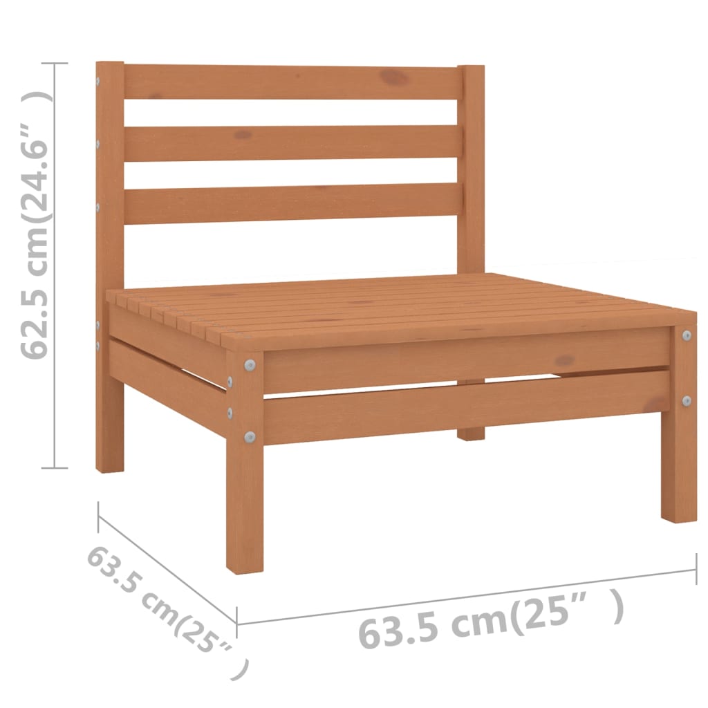 vidaXL 8 pcs conjunto lounge de jardim pinho maciço castanho mel