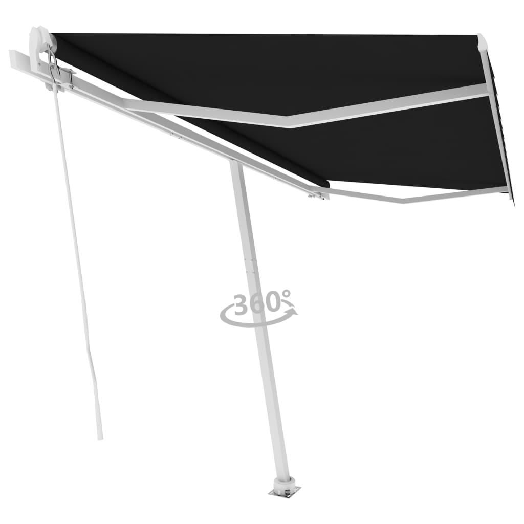 vidaXL Toldo retrátil manual independente 450x350 cm antracite