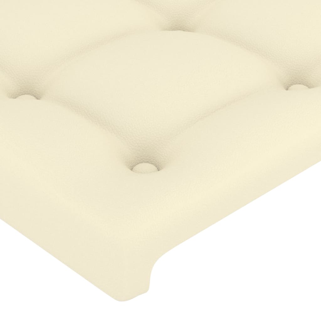 vidaXL Cabeceira de cama c/ LED 83x16x78/88 cm couro artificial crème