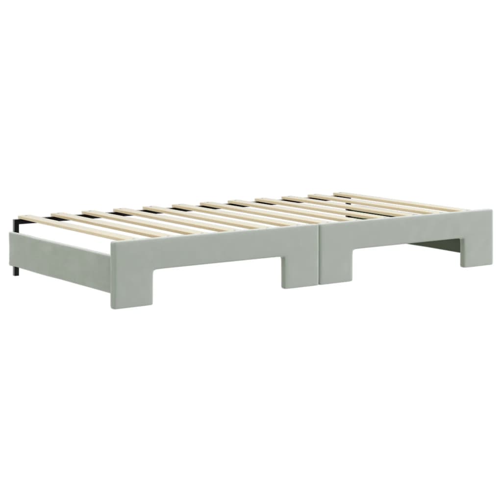 vidaXL Sofá-cama c/ gavetão e gavetas 100x200 cm veludo cinzento-claro