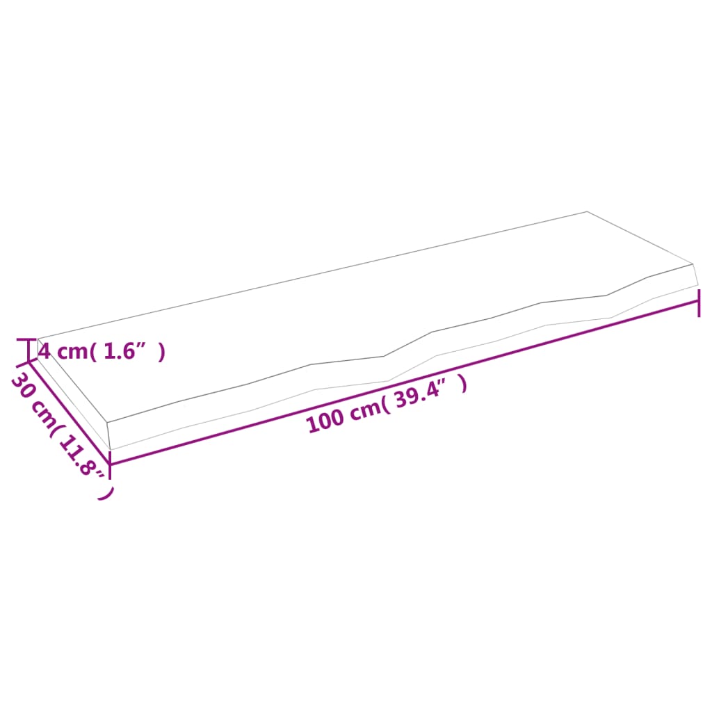 vidaXL Prateleira de parede 100x30x(2-4) cm carvalho tratado castanho