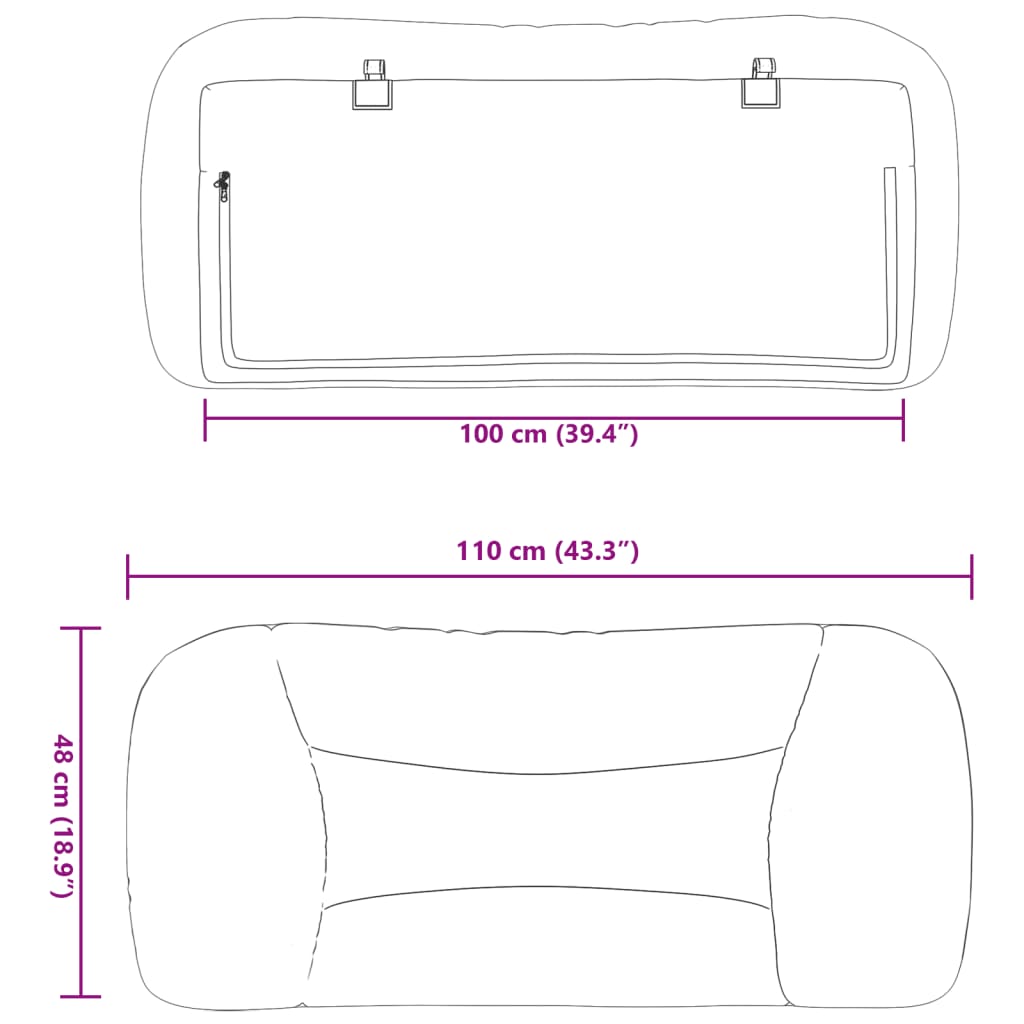 vidaXL Almofadão de cabeceira 100 cm tecido cinzento-escuro