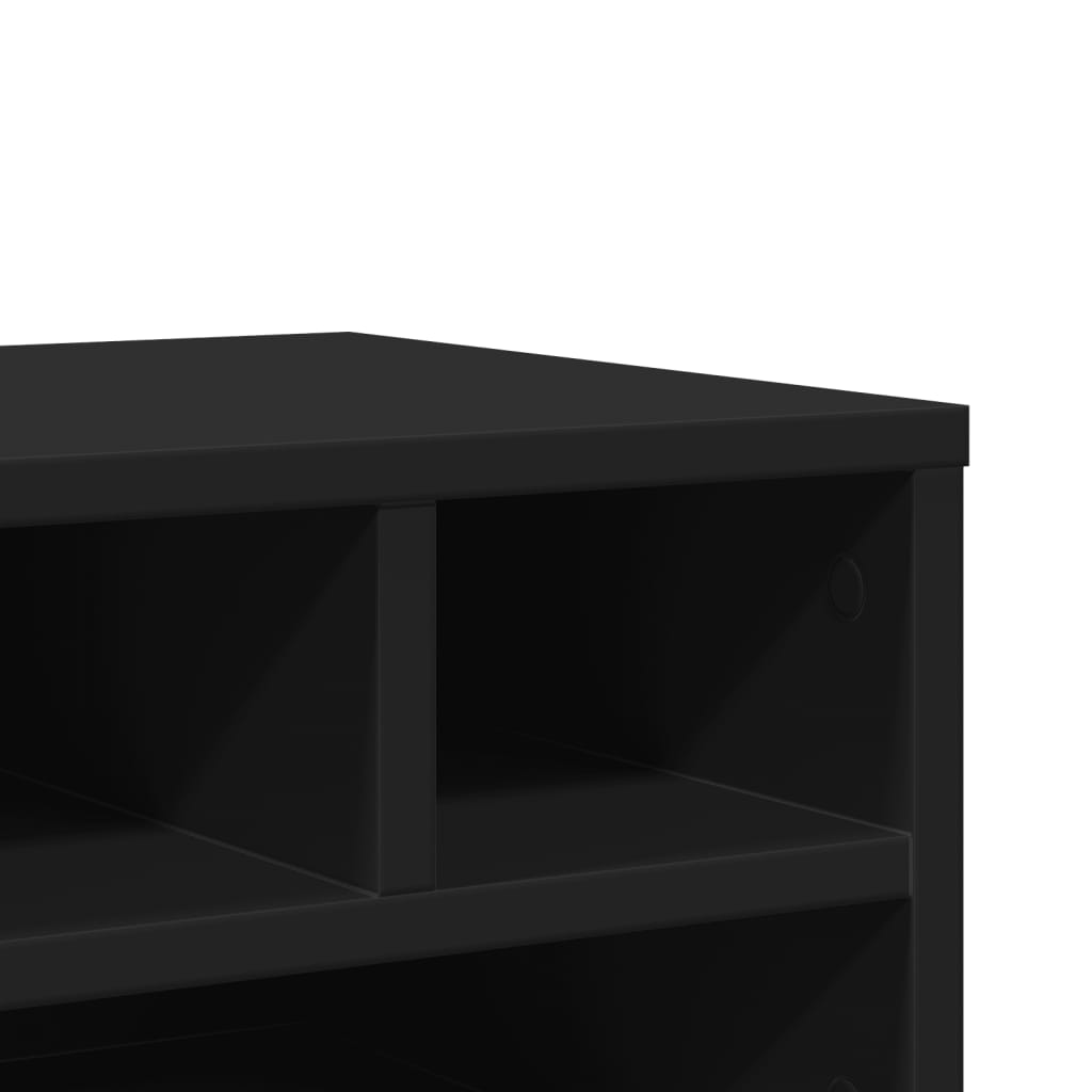vidaXL Suporte de impressora 40x32x22,5 cm derivados madeira preto