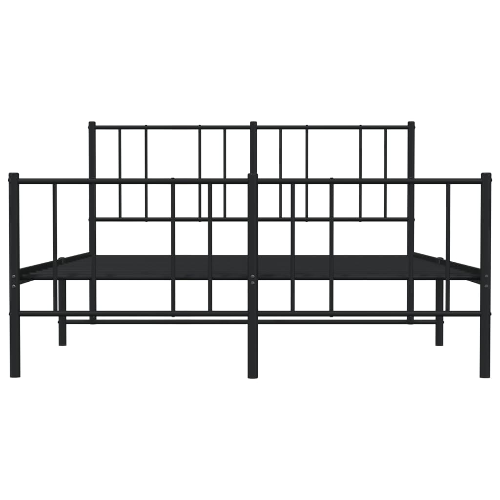 vidaXL Estrutura de cama com cabeceira e pés 150x200 cm metal preto