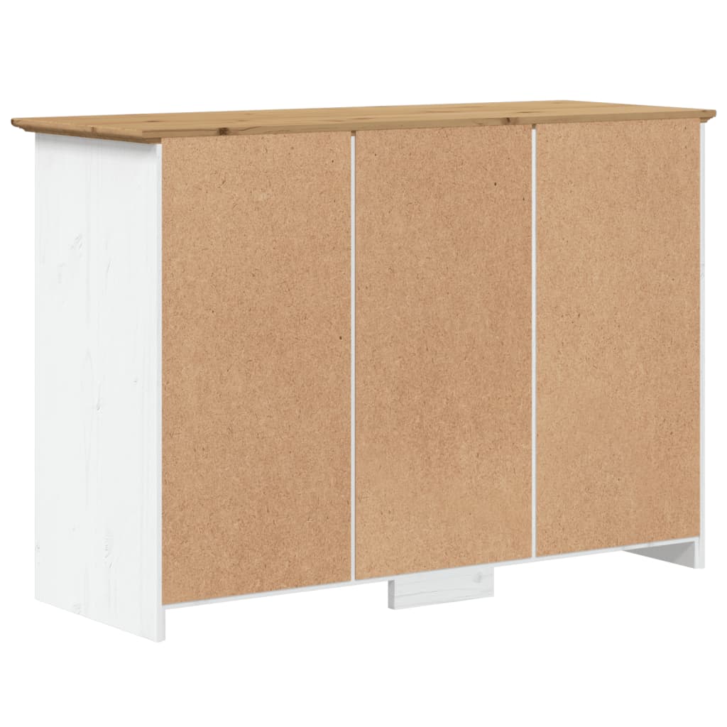 vidaXL Aparador BODO 115,5x44x80 cm pinho maciço branco e castanho