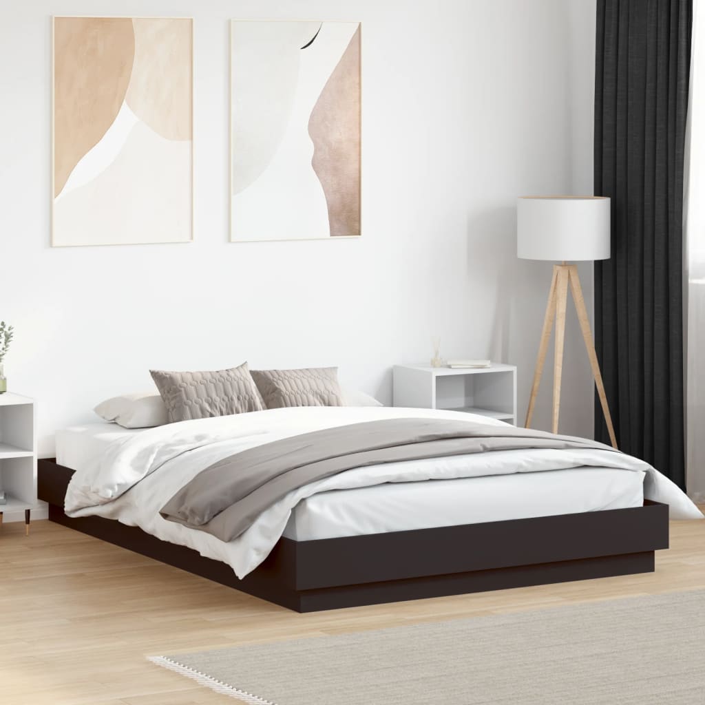 vidaXL Estrutura de cama 150x200 cm derivados de madeira preto