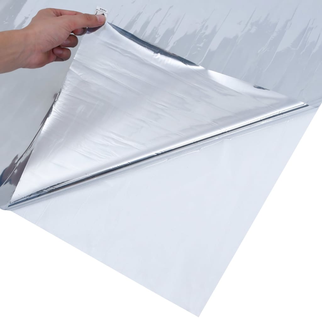 vidaXL Película solar efeito refletor estático 90x500 cm PVC prateado