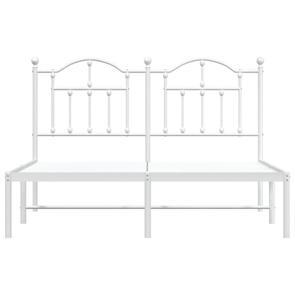 vidaXL Estrutura de cama com cabeceira 150x200 cm metal branco