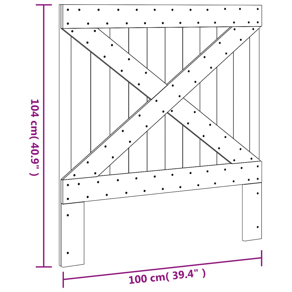 vidaXL Cabeceira 100x104 cm madeira de pinho maciça