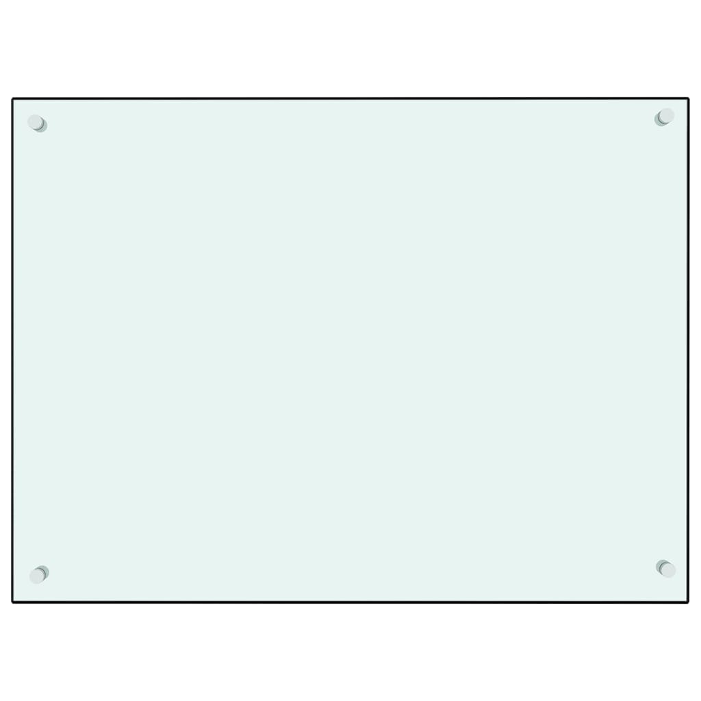 vidaXL Painel anti-salpicos de cozinha 80x60 cm vidro temperado branco