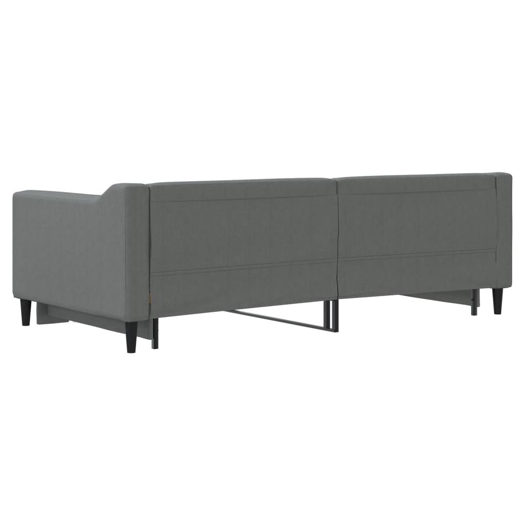 vidaXL Sofá-cama com gavetão 90x190 cm tecido cinzento-escuro