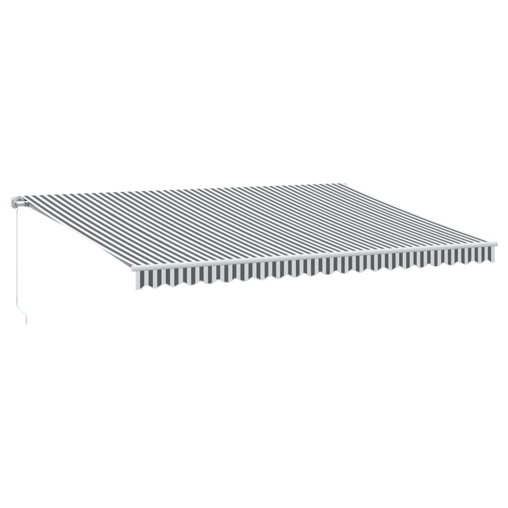 vidaXL Toldo retrátil manual com LED 500x300 cm antracite/branco