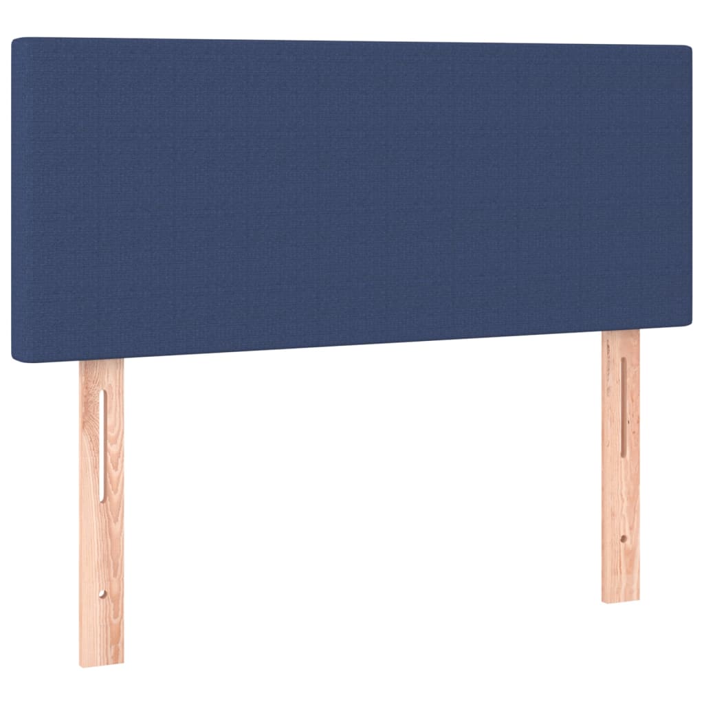 vidaXL Cabeceira de cama c/ luzes LED tecido 80x5x78/88 cm azul