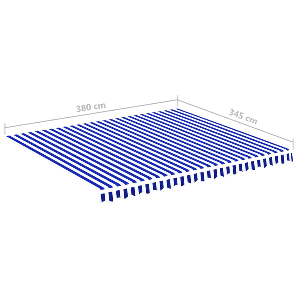 vidaXL Tecido de substituição para toldo 4x3,5 m azul e branco