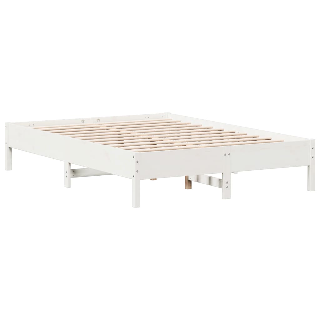 vidaXL Cama sem colchão 120x200 cm madeira de pinho maciça branco