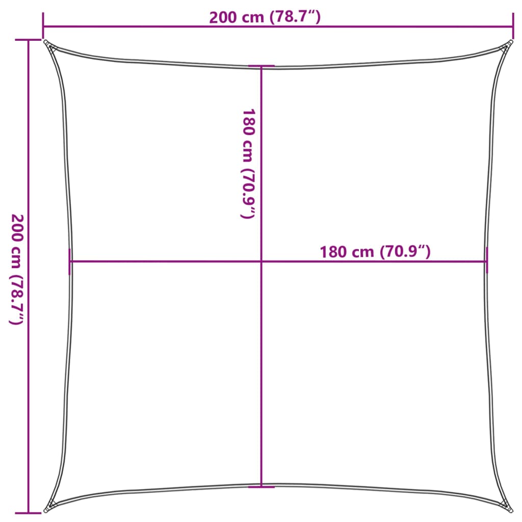 vidaXL Para-sol estilo vela quadrado 160 g/m² 2x2 m PEAD cinza-claro