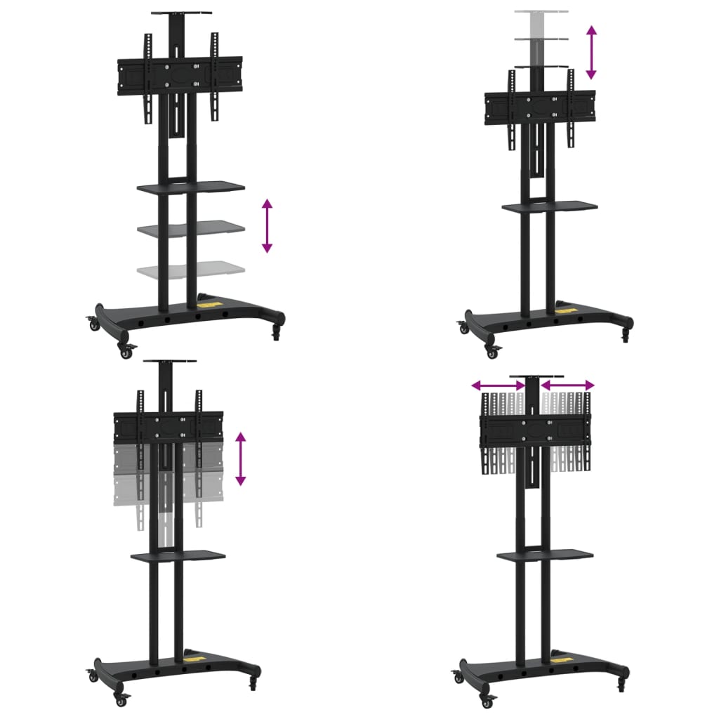 vidaXL Suporte de TV c/ rodas ecrãs de 32-70" Max VESA 600x400mm 60kg