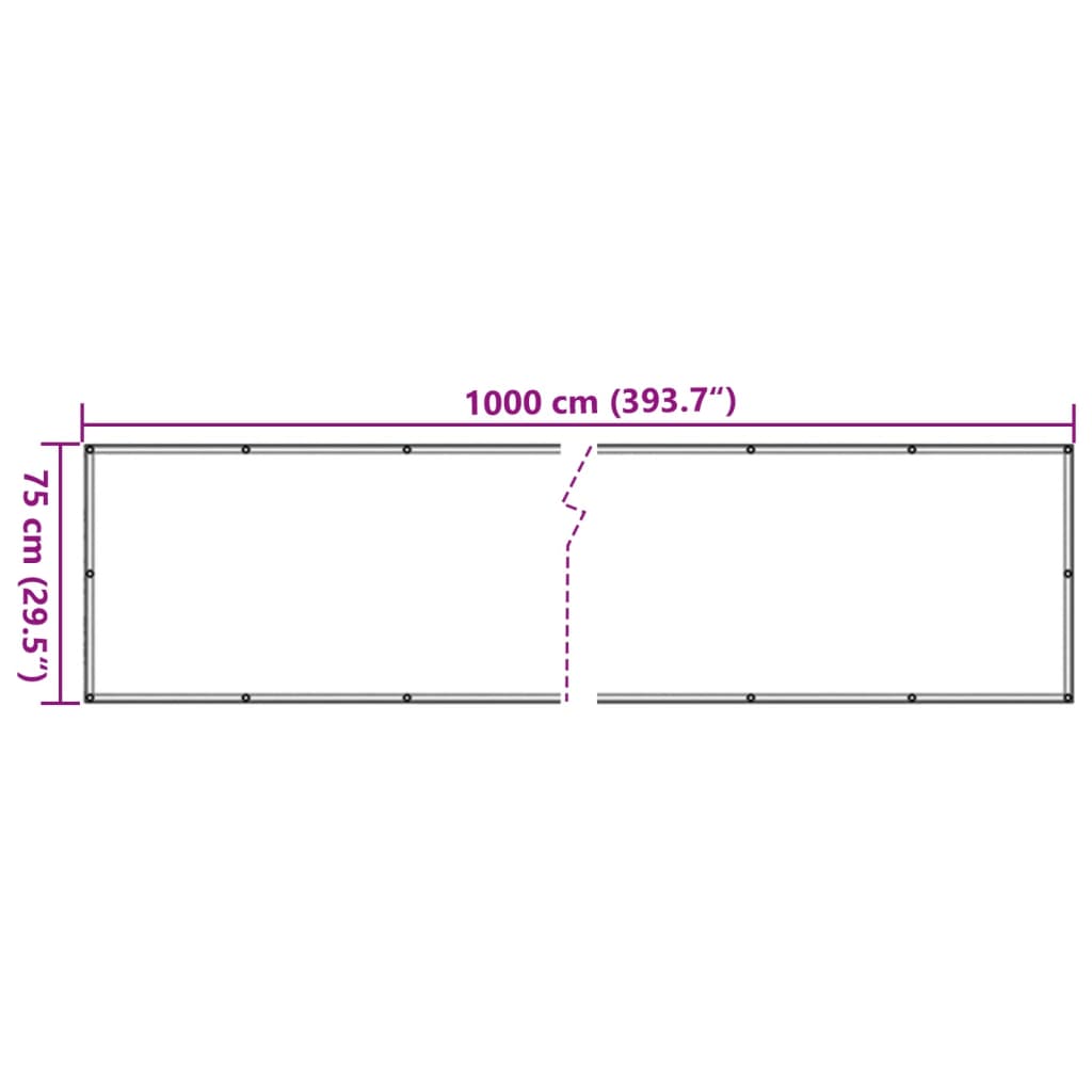 vidaXL Tela privacidade p/ varanda aspeto plantas 1000x75 cm PVC verde