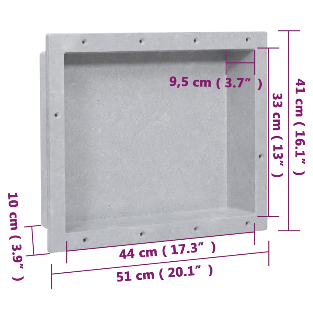 vidaXL Habitáculo de chuveiro 41x51x10 cm cinzento mate