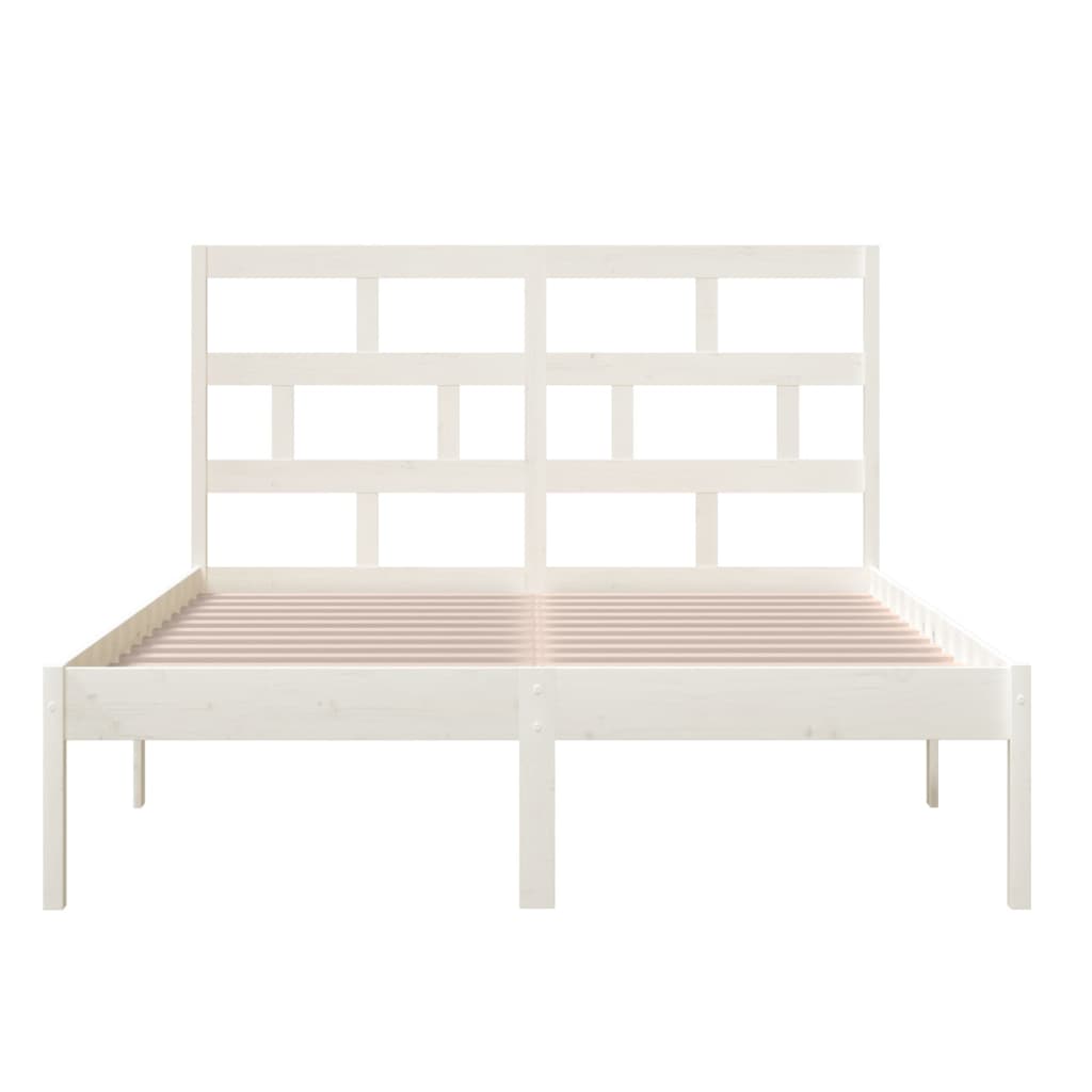 vidaXL Estrutura de cama 140x200 cm madeira de pinho maciça branco