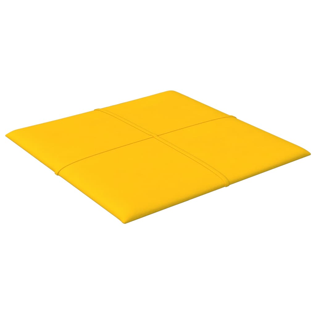 vidaXL Painel de parede 12 pcs 30x30 cm veludo 1,08 m² amarelo