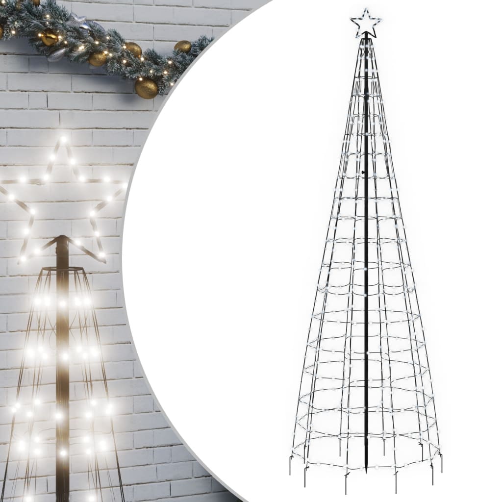 vidaXL Iluminação árvore de Natal c/ estacas 570 LED 300cm branco frio