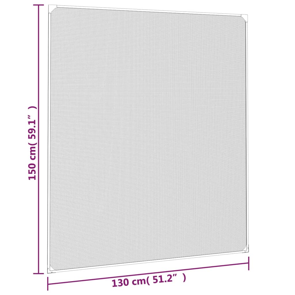 vidaXL Tela anti-insetos magnética para janela 130x150 cm branco