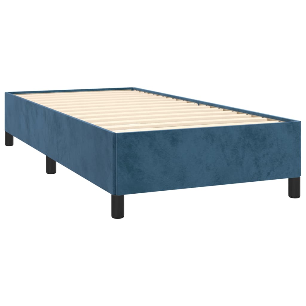 vidaXL Estrutura de cama 100x200 cm veludo azul-escuro