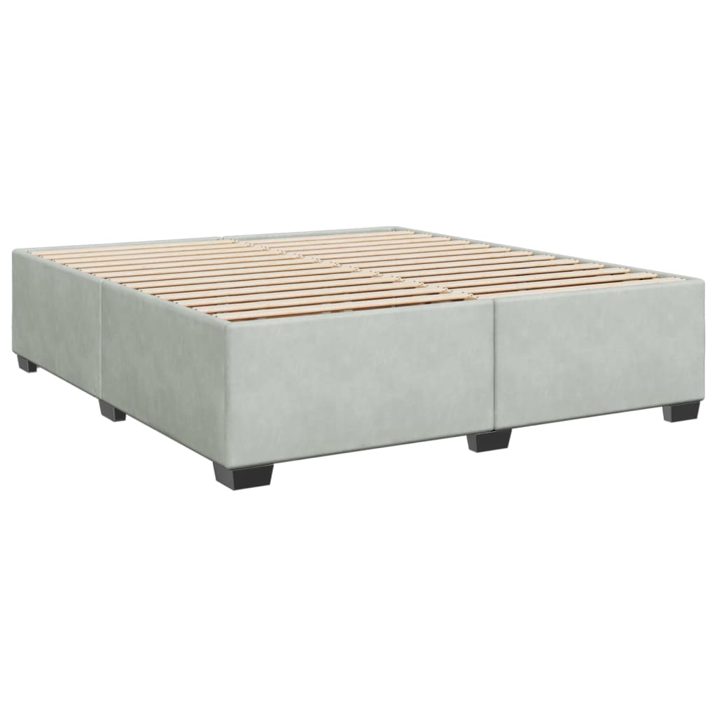 vidaXL Cama com molas/colchão 200x200 cm veludo cinzento-claro