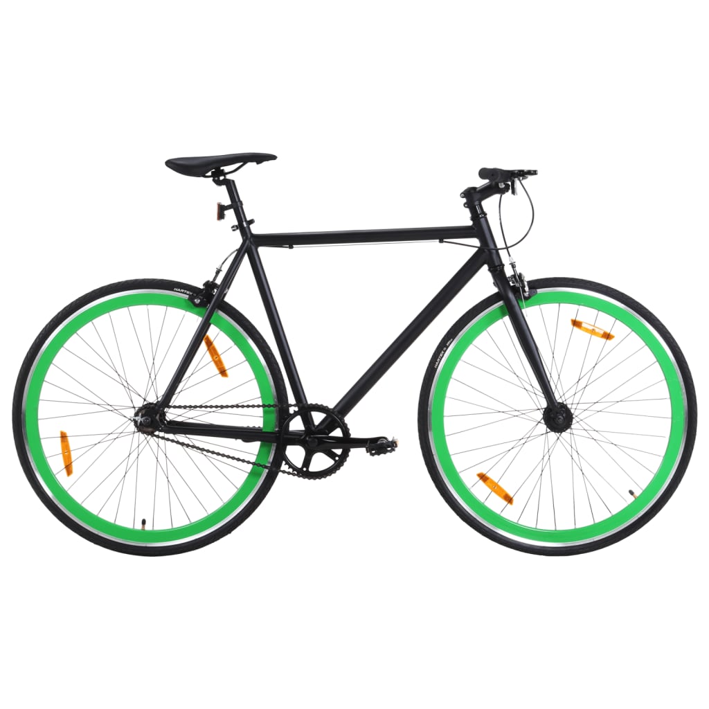 vidaXL Bicicleta de mudanças fixas 700c 51 cm preto e verde