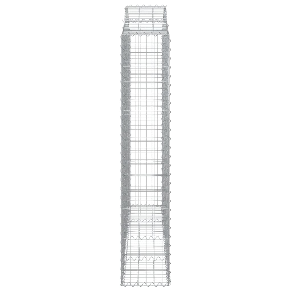 vidaXL Cestos gabião arqueados 8pcs 200x30x160/180cm ferro galvanizado