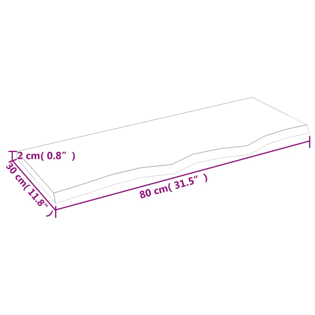 vidaXL Bancada p/ WC 80x30x2 cm madeira tratada castanho-escuro