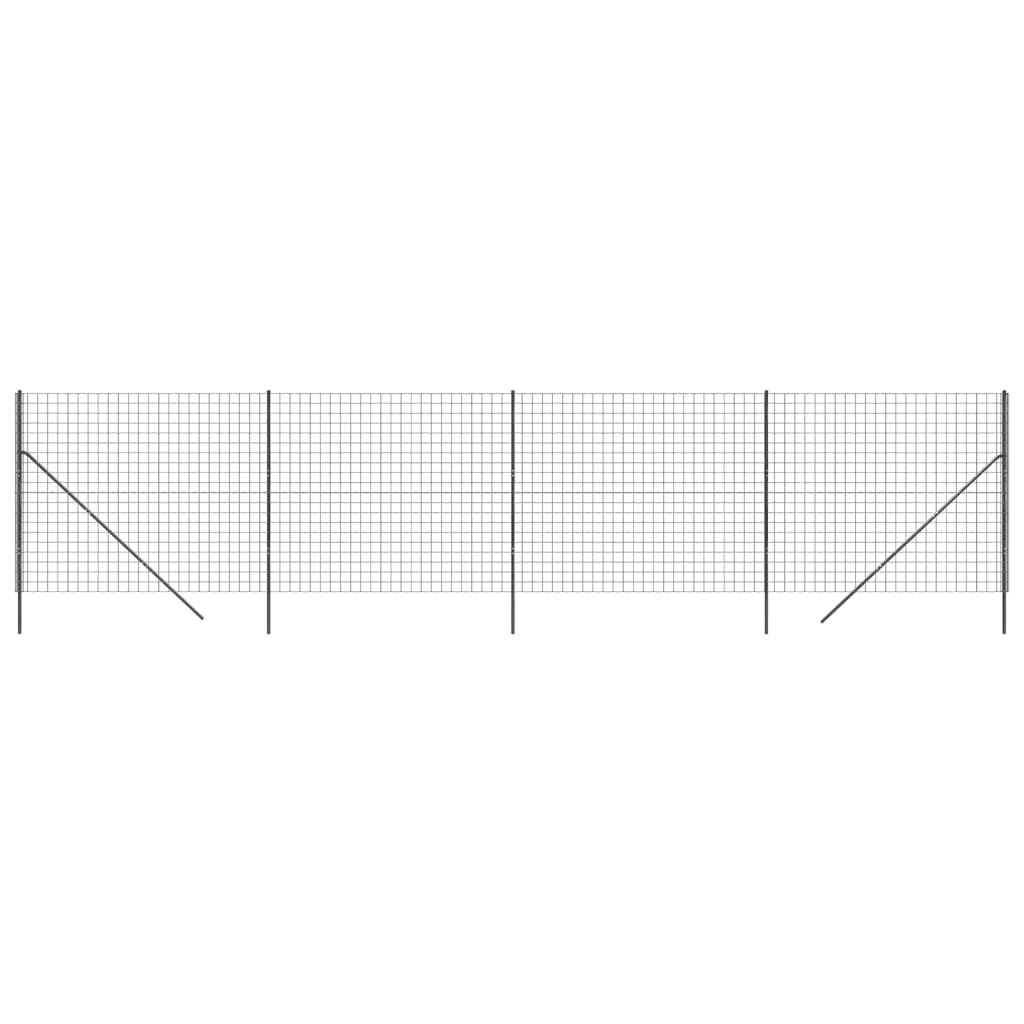 vidaXL Cerca de malha de arame 1,4x10 m aço galvanizado antracite