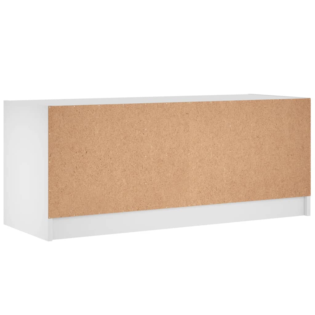 vidaXL Móvel de TV c/ portas de vidro 102x37x42 cm branco