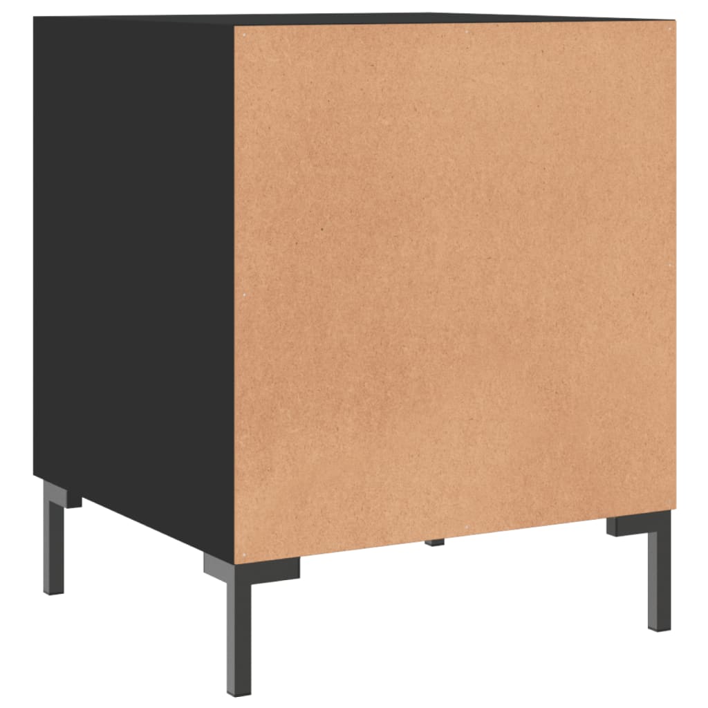 vidaXL Mesa de cabeceira 2 pcs 40x40x50 cm derivados de madeira preto