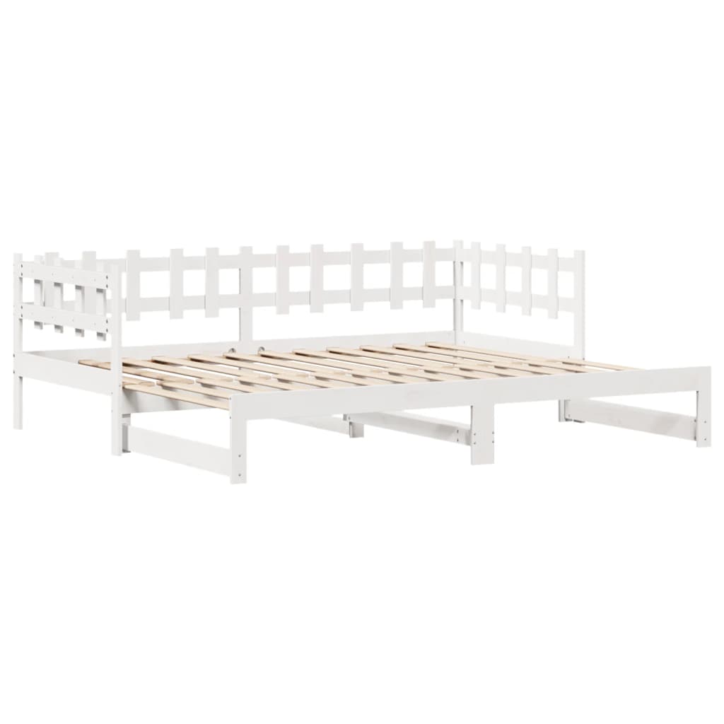 vidaXL Sofá-cama c/ gavetão e gavetas branco 80x200cm madeira de pinho