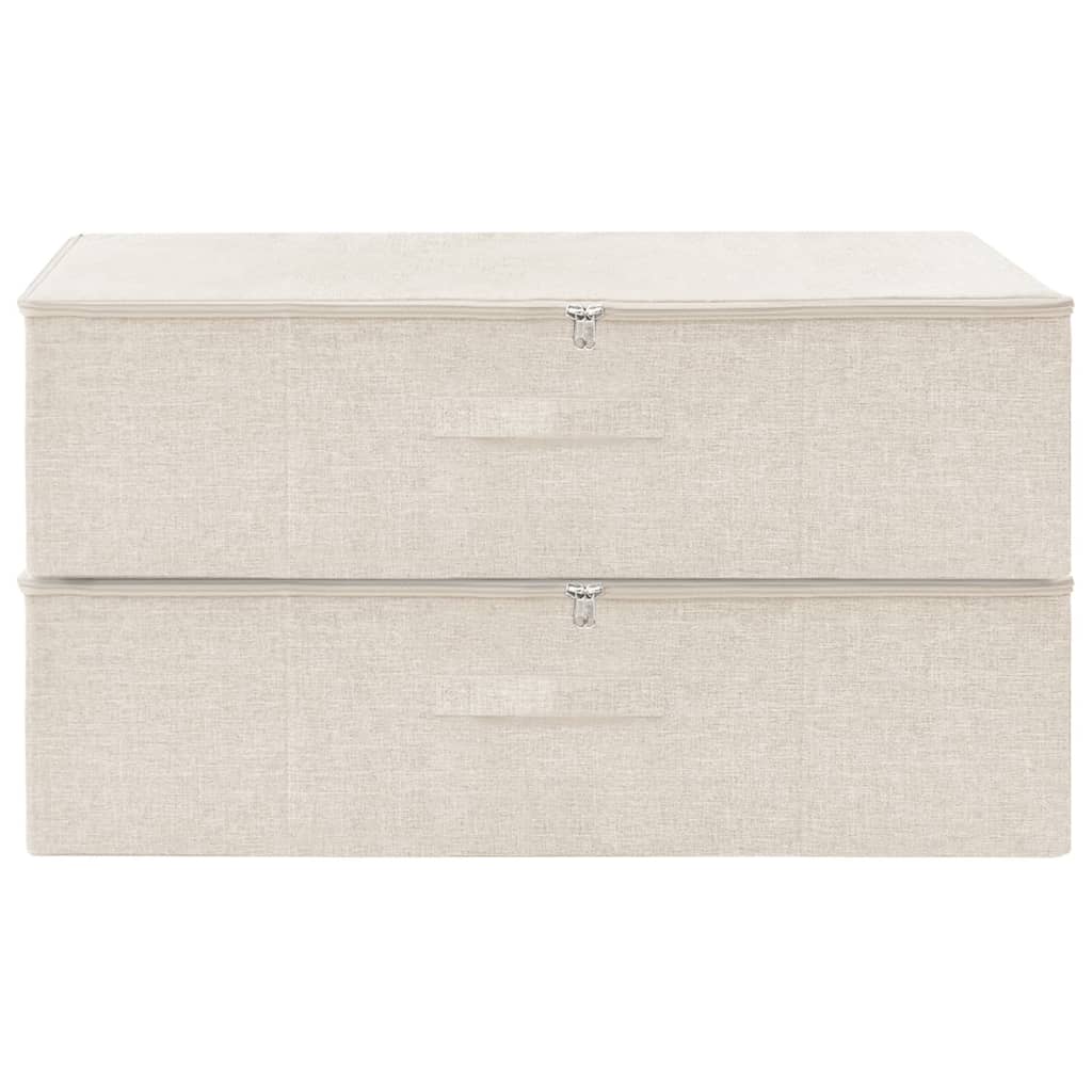 vidaXL Caixas de arrumação 2 pcs tecido 70x40x18 cm cor creme