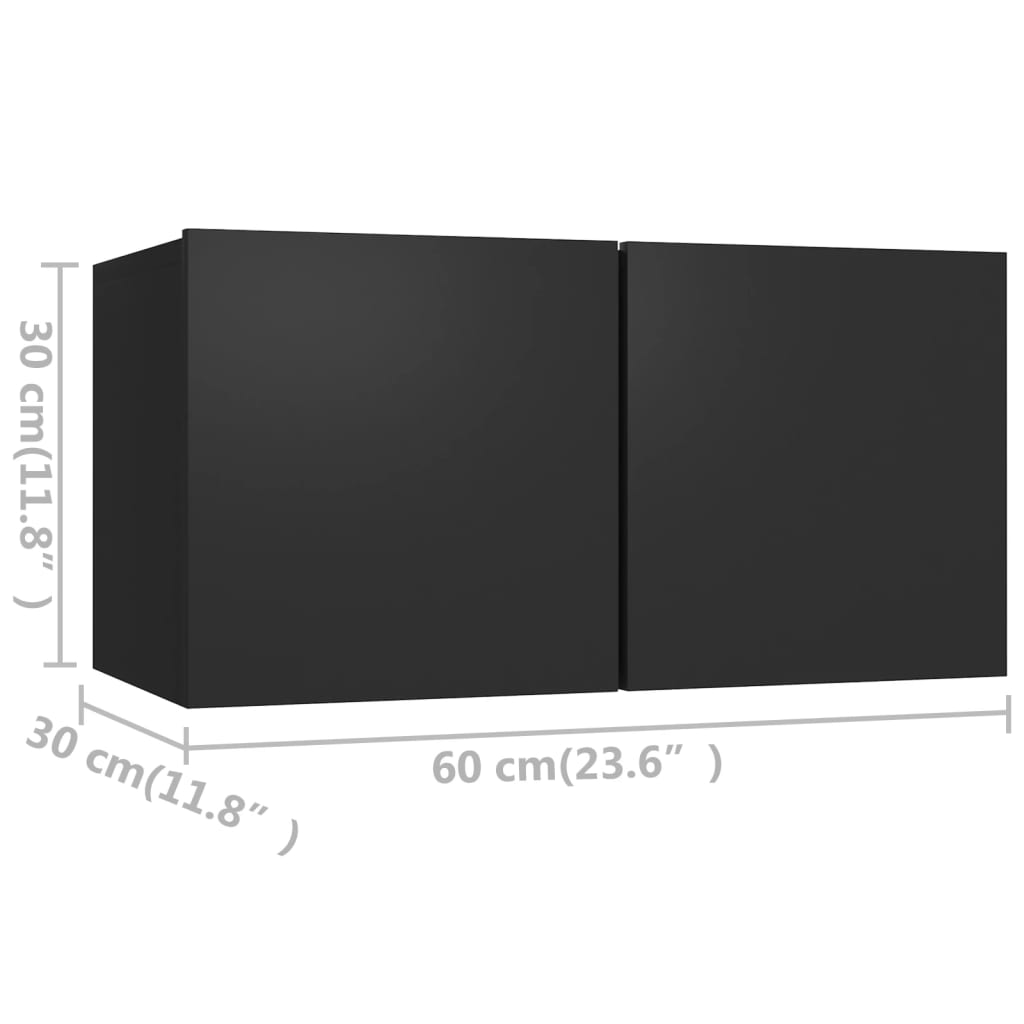 vidaXL 3 pcs conjunto de móveis de TV derivados de madeira preto